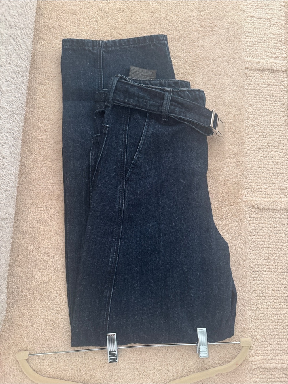 Zara Dark Blue High-Waist Jeans with Belt